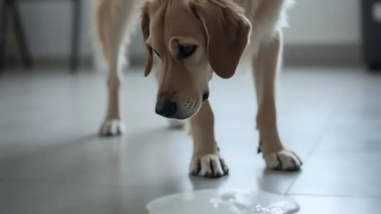 dog vomiting white foam